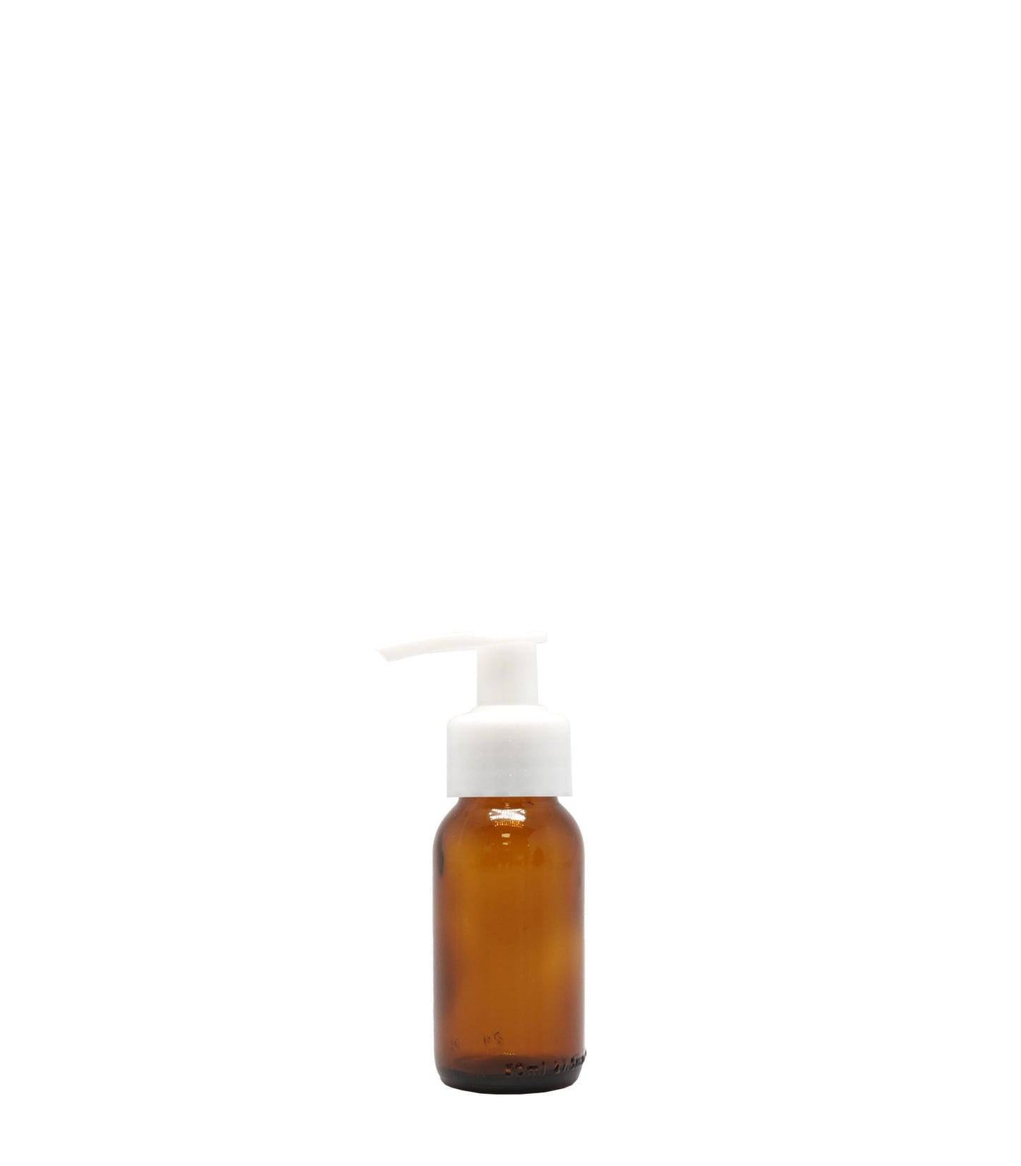 50ml Amber Generic Glass Bottle With White Lotion Pump Pack Of 25 Units