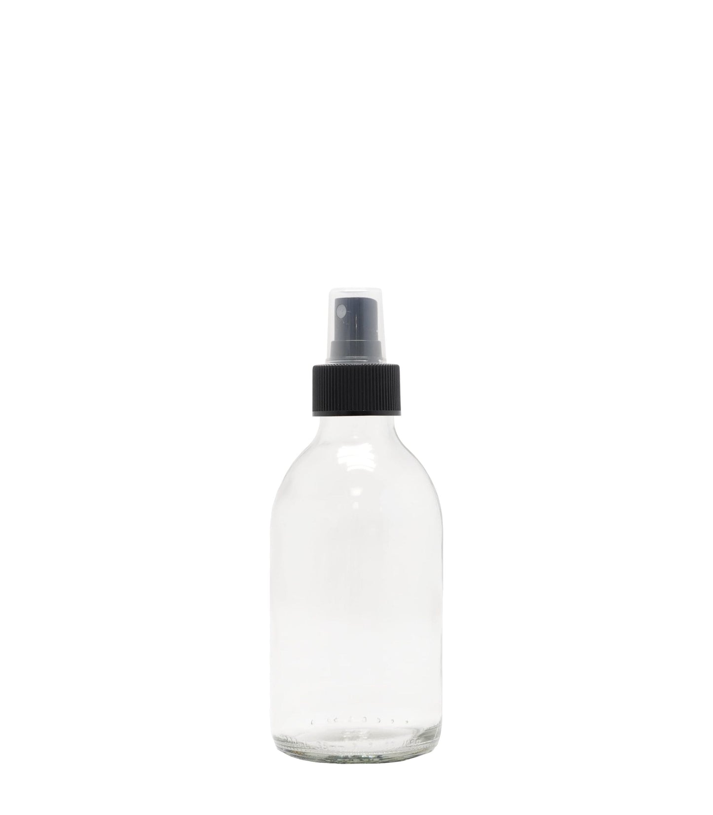 200ml Clear Generic Glass Bottle With Black Mist Spray Pack Of 25 Units