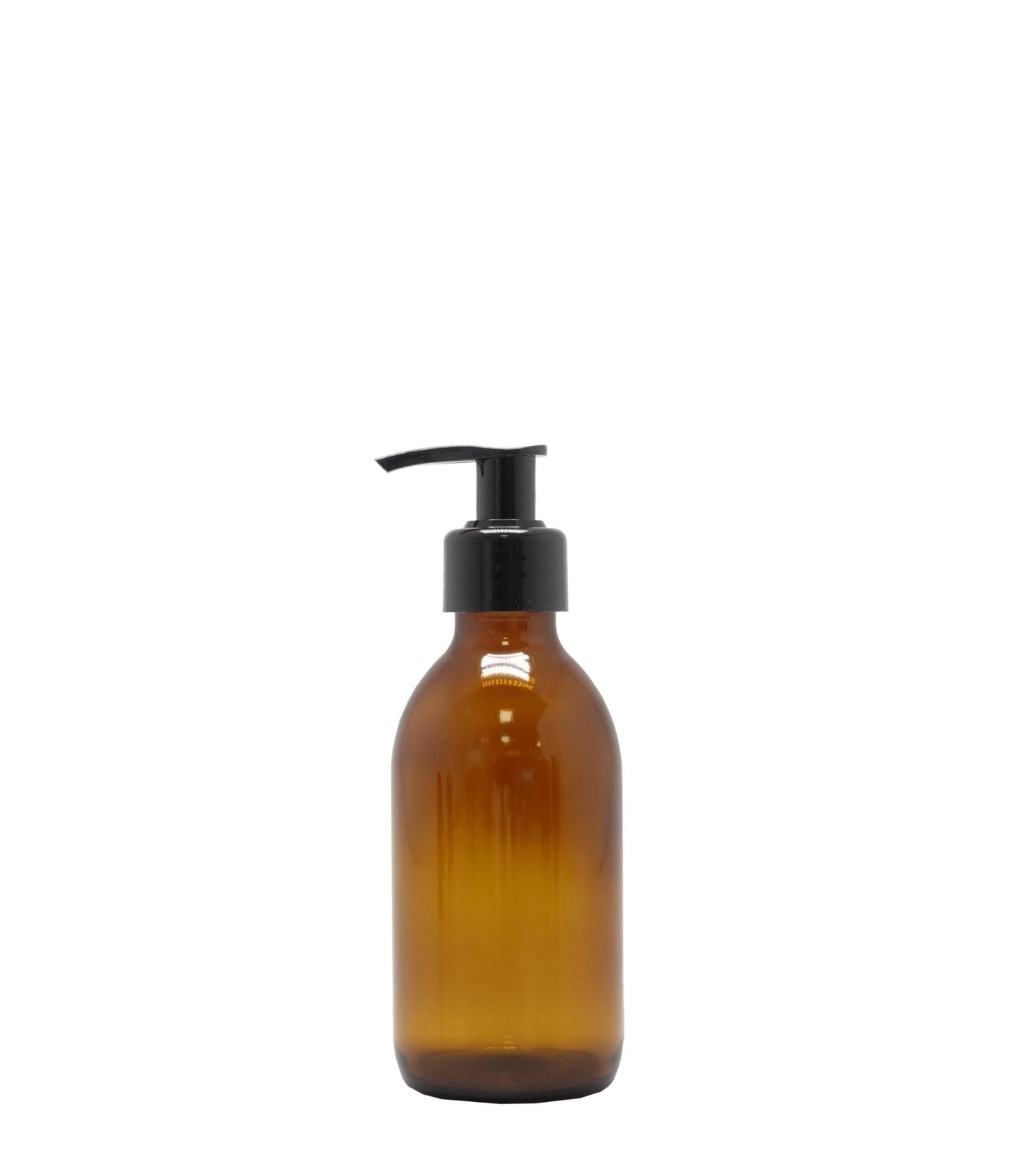 200ml Amber Generic Glass Bottle With Black Lotion Pump Box Of 70 Units