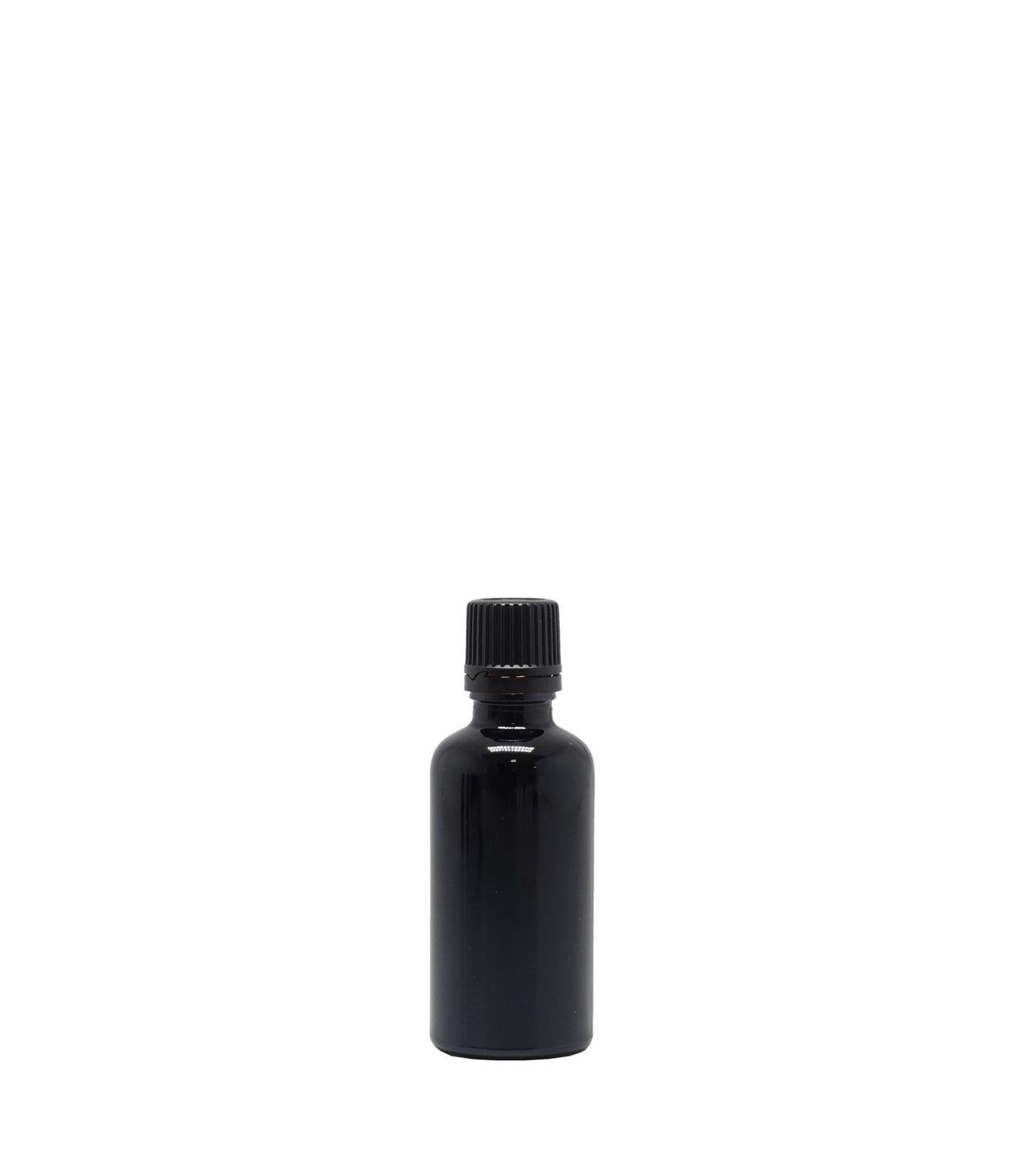 50ml Black Glass Dropper Bottle With Black Slow Flow Cap Pack Of 25 Units