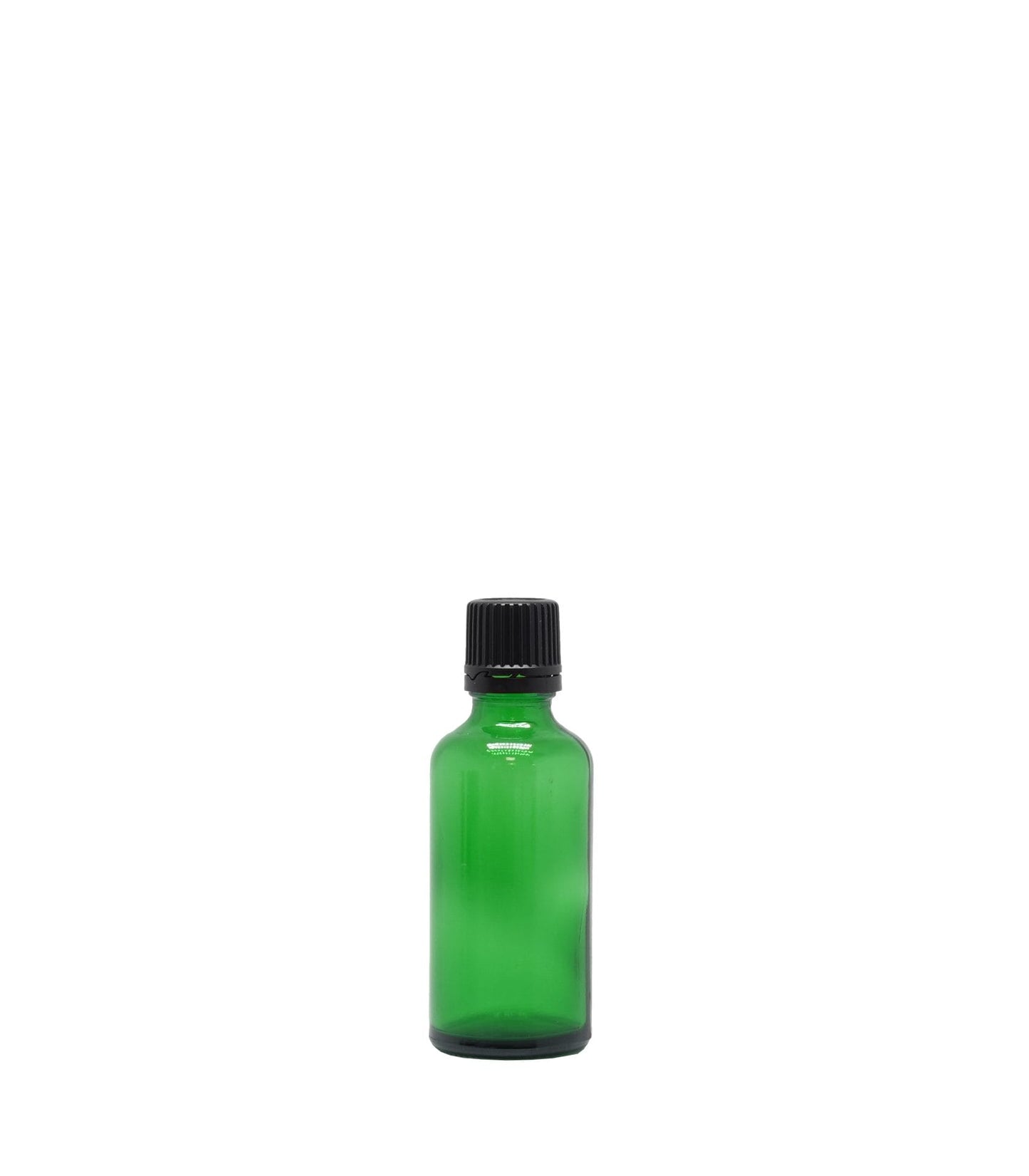 50ml Green Glass Dropper Bottle With Black Slow Flow Cap Box Of 50 Units
