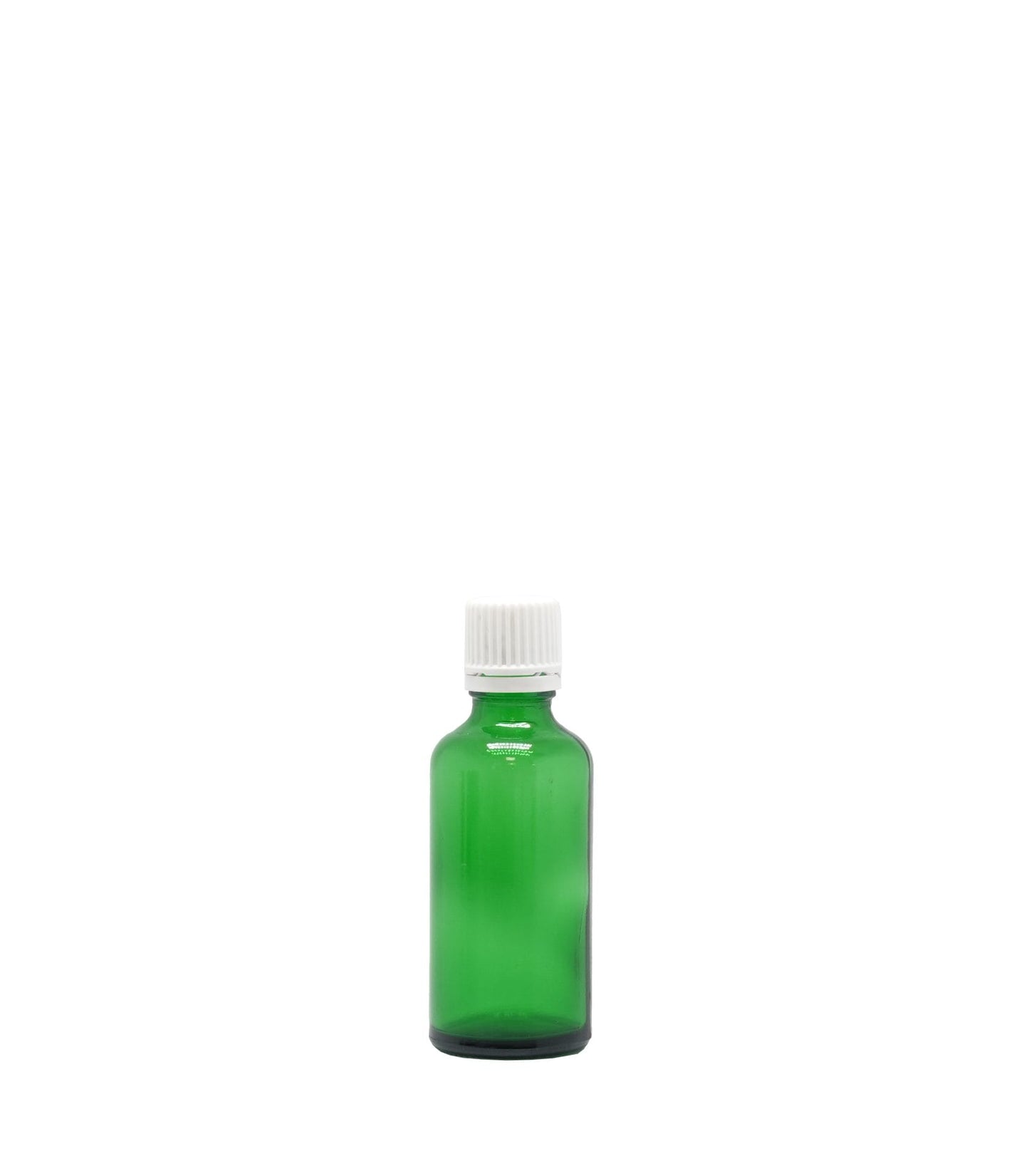 50ml Green Glass Dropper Bottle With White Fast Flow Cap Box Of 88 Units