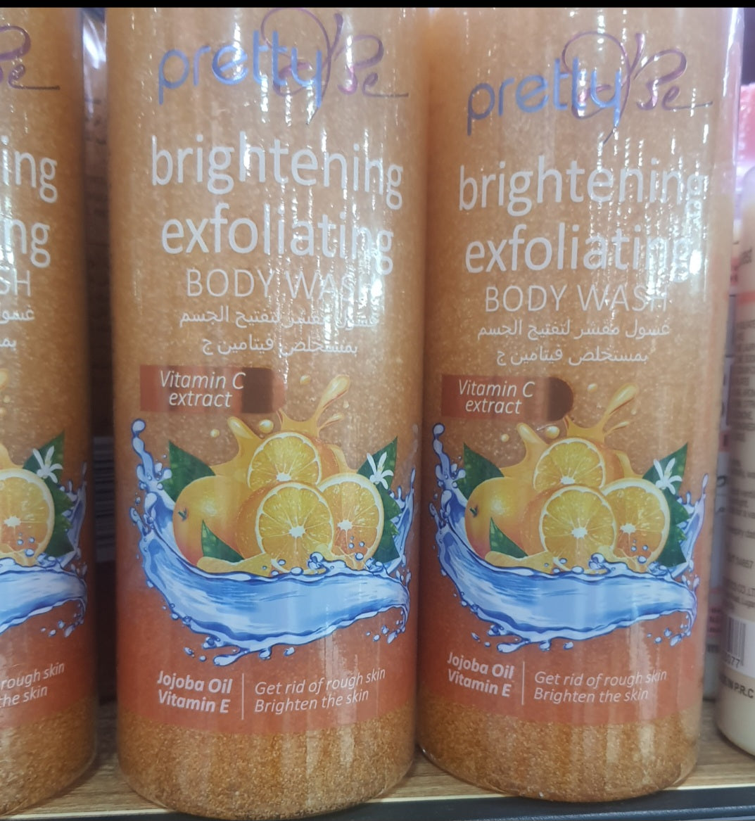 1Litre Pretty Be Brightening Exfoliating Body Wash Vitamin C Extracts