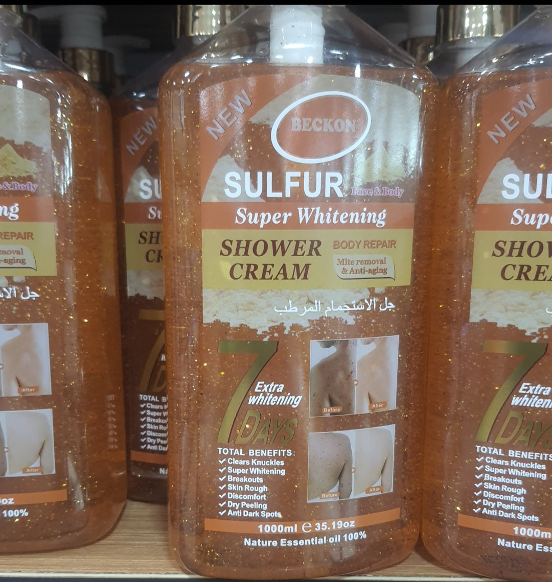 1Litre Sulfur Super Whitening Shower Cream Pack Of 12