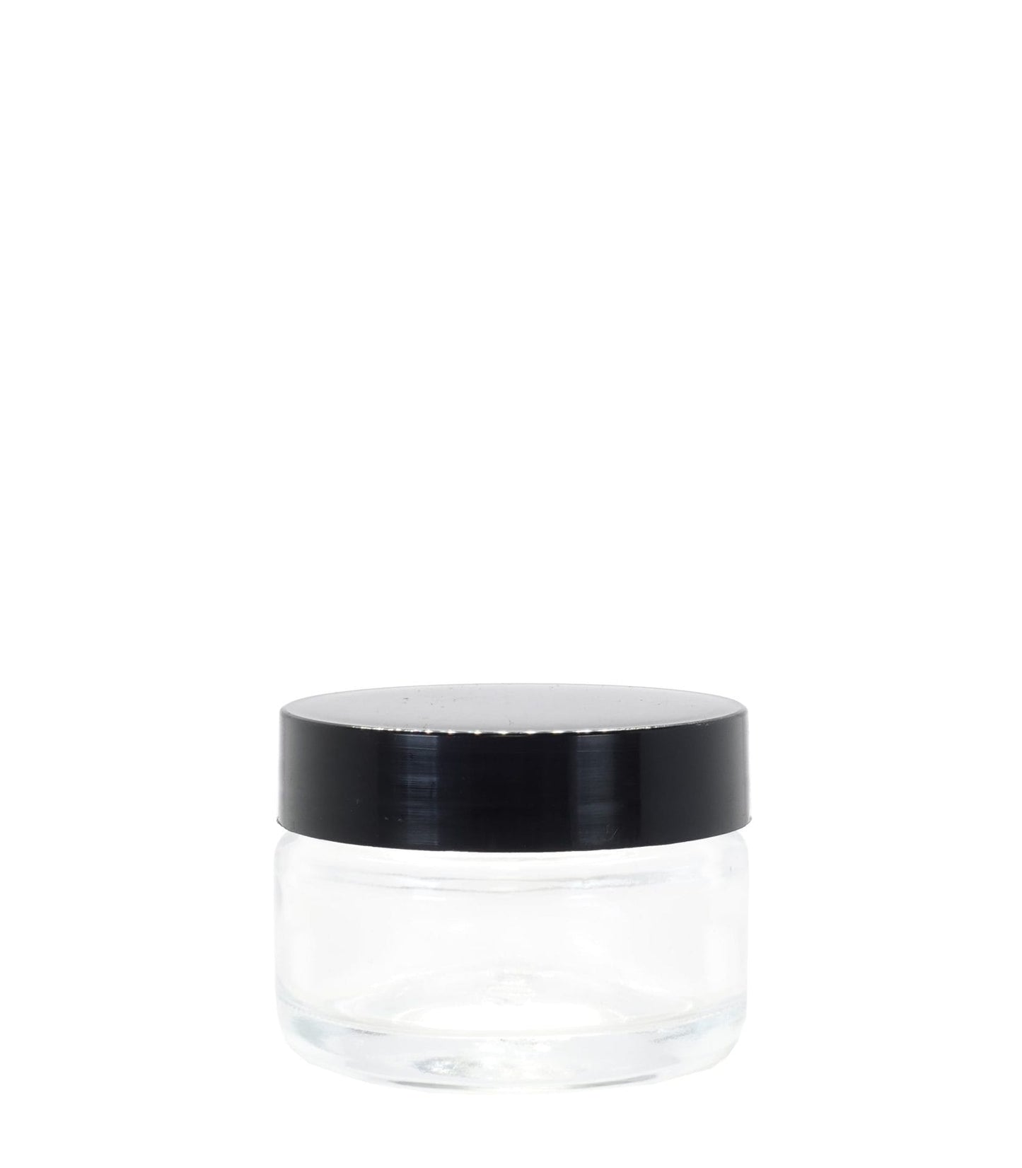 50g Clear Glass Jar With Black Lid Box Of 140