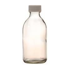 200ml Clear Generic Glass Bottle With White Screw Cap Box Of 70