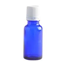 10ml Blue Glass Dropper Bottle With White Slow Flow Screw Cap Box Of 192 Units
