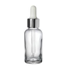 30ml Clear Glass Dropper Bottle With Silver Pipette