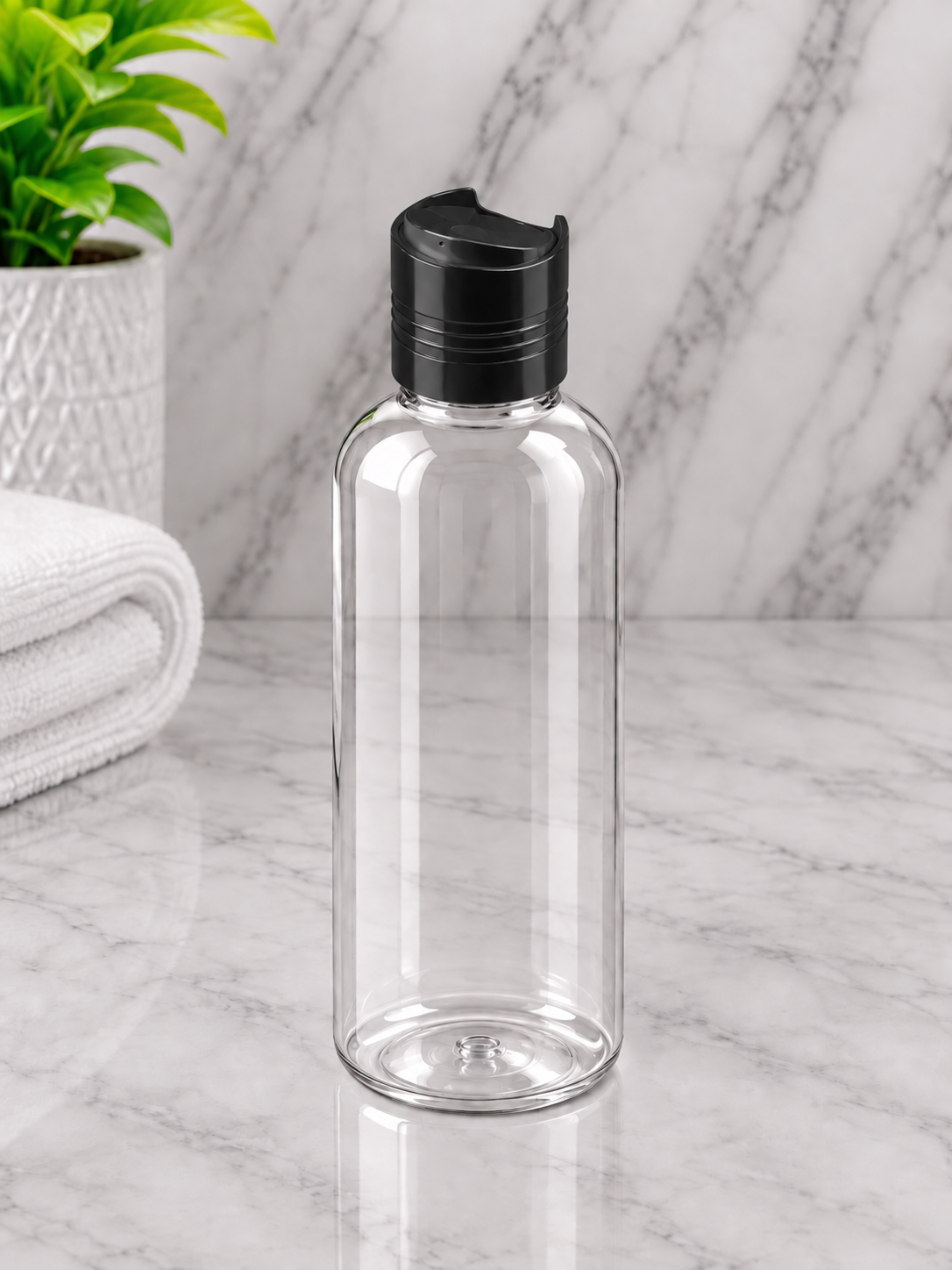 50ml Boston Pet Clear Bottle With Black Disc Cap
