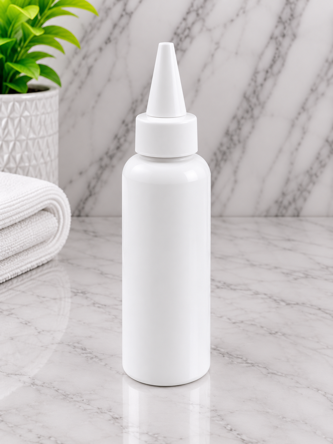 50ml Boston White Bottle With White Oil Spout Pack Of 100