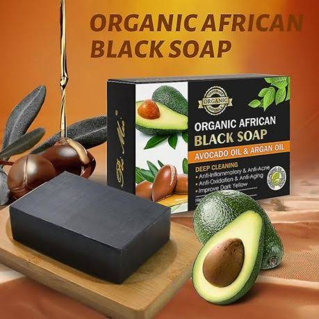 120g Organic African Black Soap Avocado Oil & Argan Oil