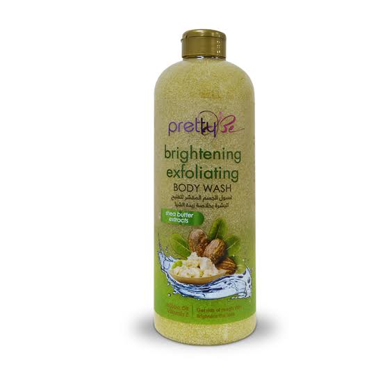 1Litre Pretty Be Brightening Exfoliating Body Wash Shea Butter Extracts Pack Of 12