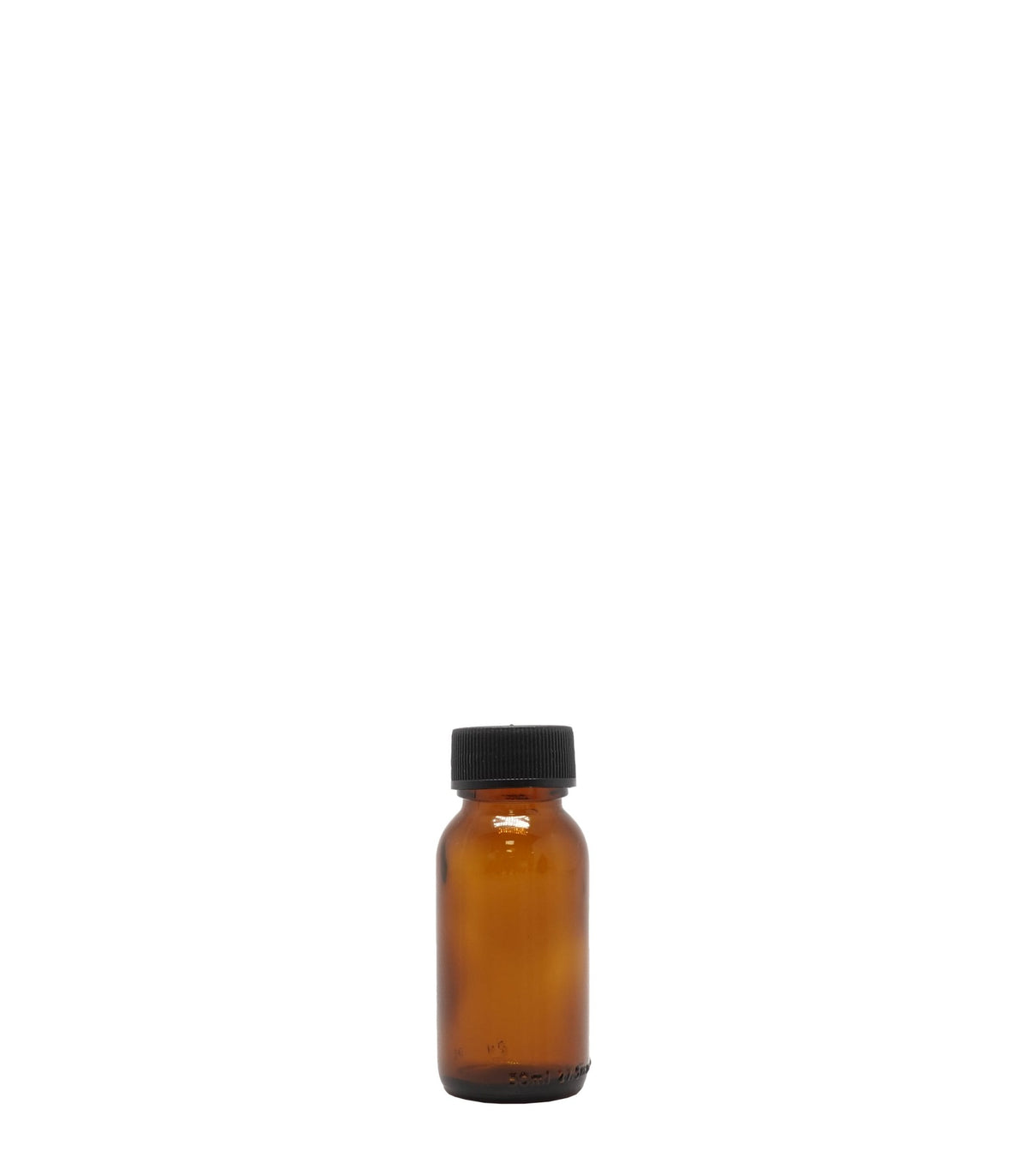 50ml Amber Generic Glass Bottle With Black Screw Cap Box Of 110 Units