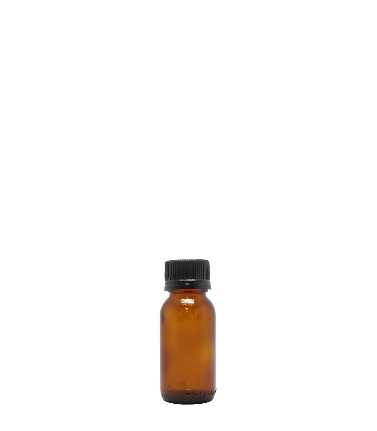 50ml Amber Generic Glass Bottle With Black Tamper Proof Cap Box Of 110 Units