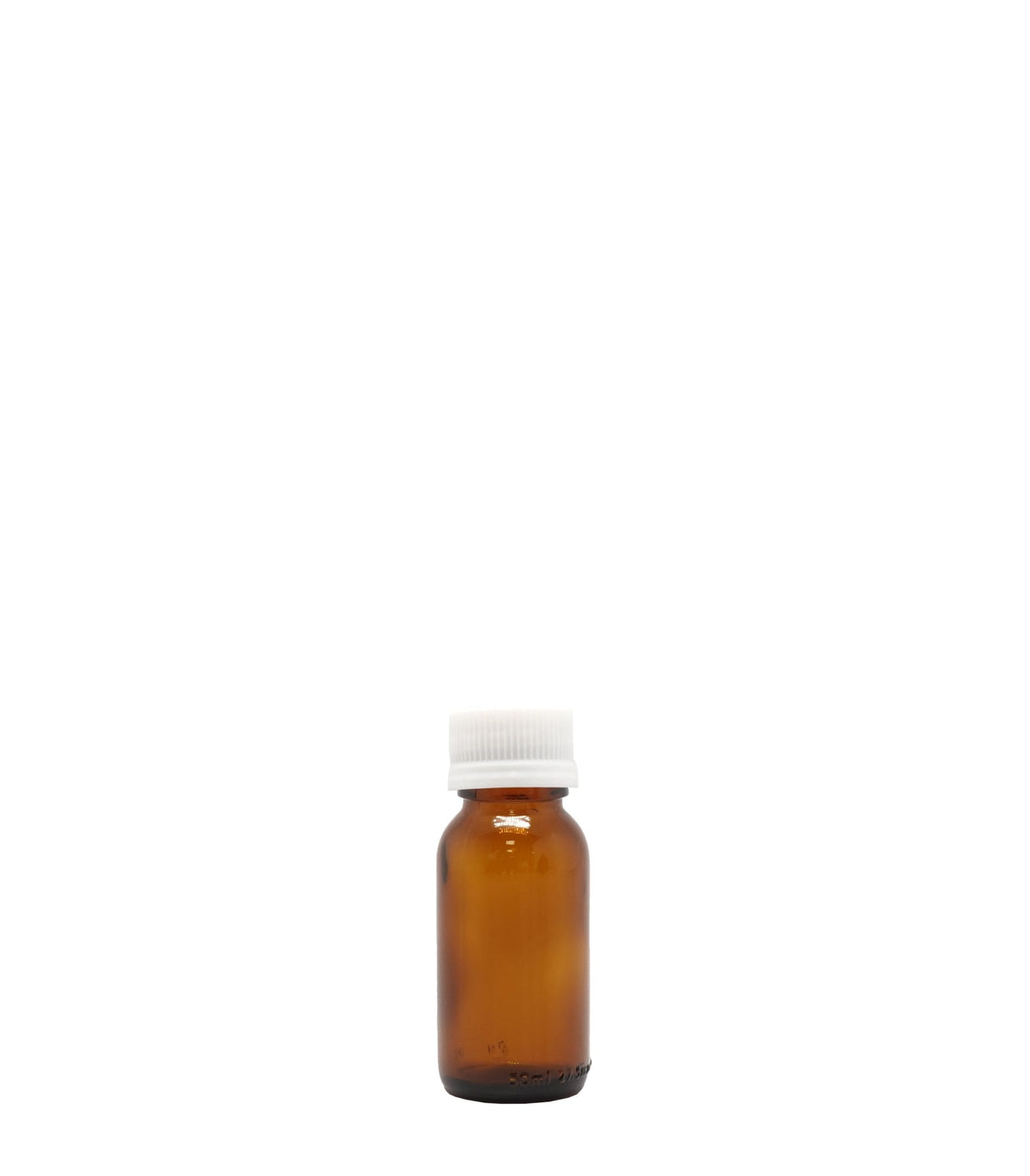 50ml Amber Generic Glass Bottle With White Tamper Proof Cap Box Of 110 Units