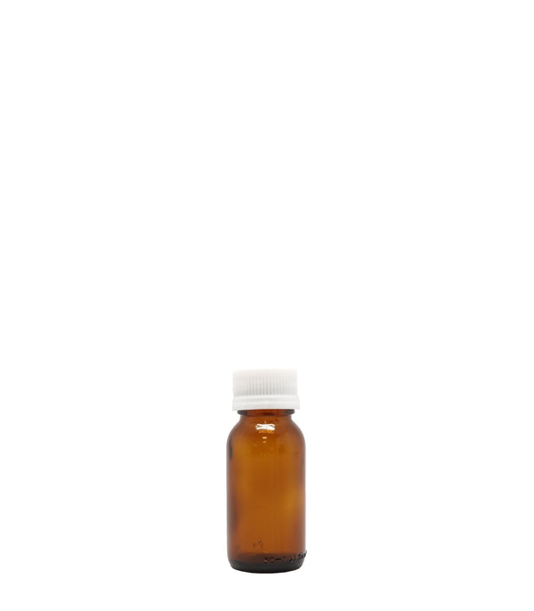 50ml Amber Generic Glass Bottle With White Tamper Proof Cap Box Of 110 Units