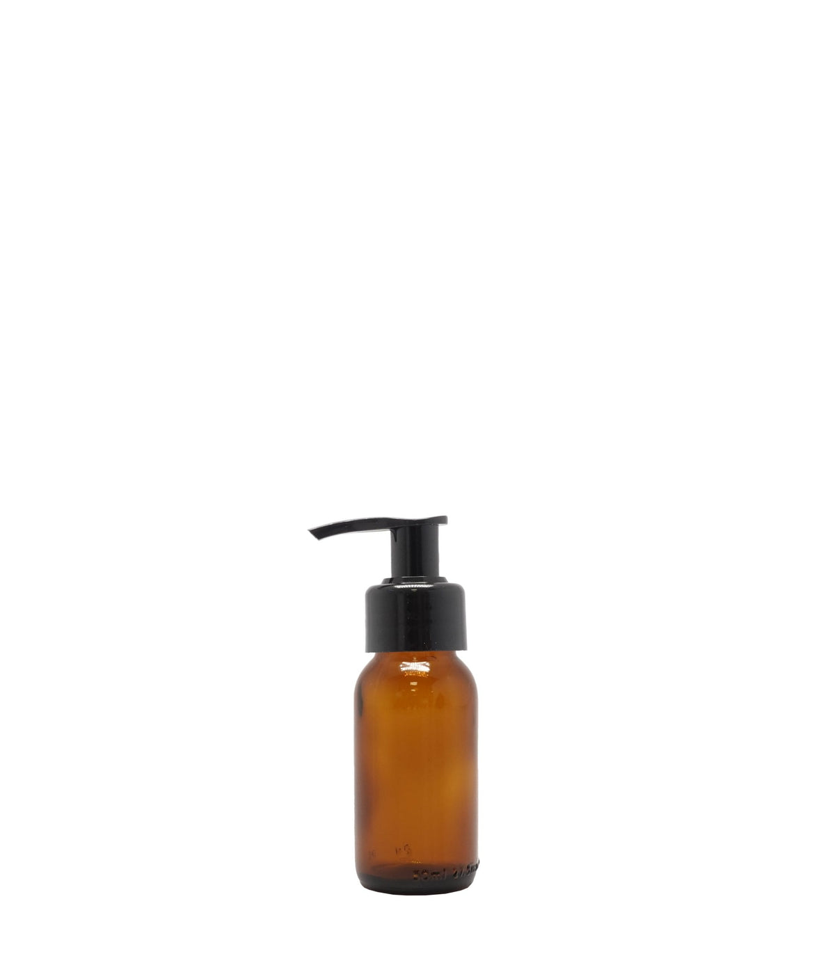 50ml Amber Generic Glass Bottle With Black Lotion Pump Box Of 110 Units