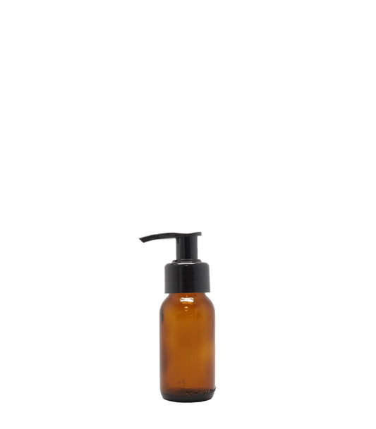 50ml Amber Generic Glass Bottle With Black Lotion Pump Box Of 110 Units