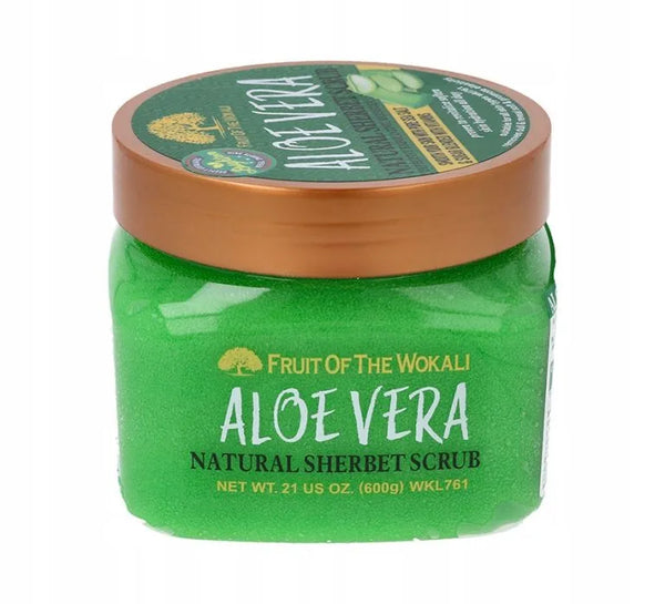 600g Fruit Of The Wokali Aloe Vera Natural Sherbet Scrub