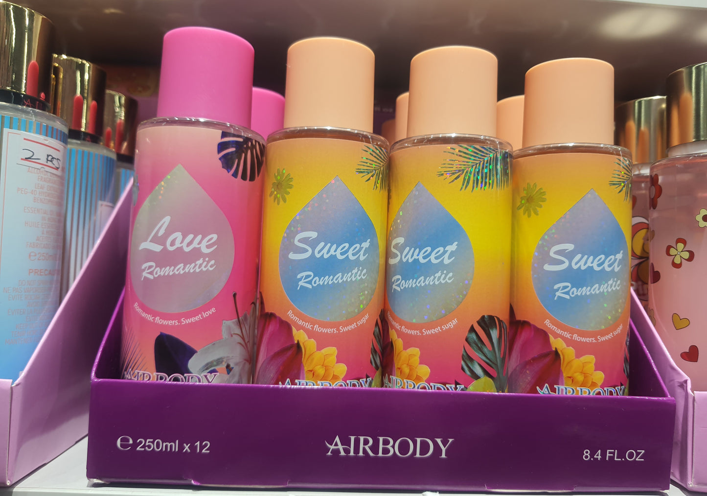 250ml Airbody Spray Body Mist Random Flavour Pack Of 12 Units
