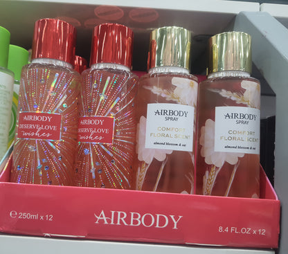 250ml Airbody Spray Body Mist Random Flavour Pack Of 12 Units