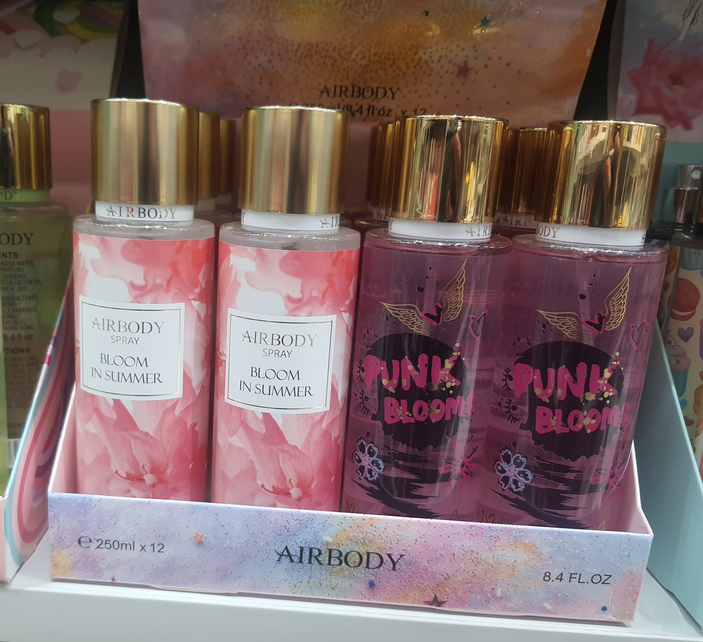 250ml Airbody Spray Body Mist Random Flavour Pack Of 12 Units