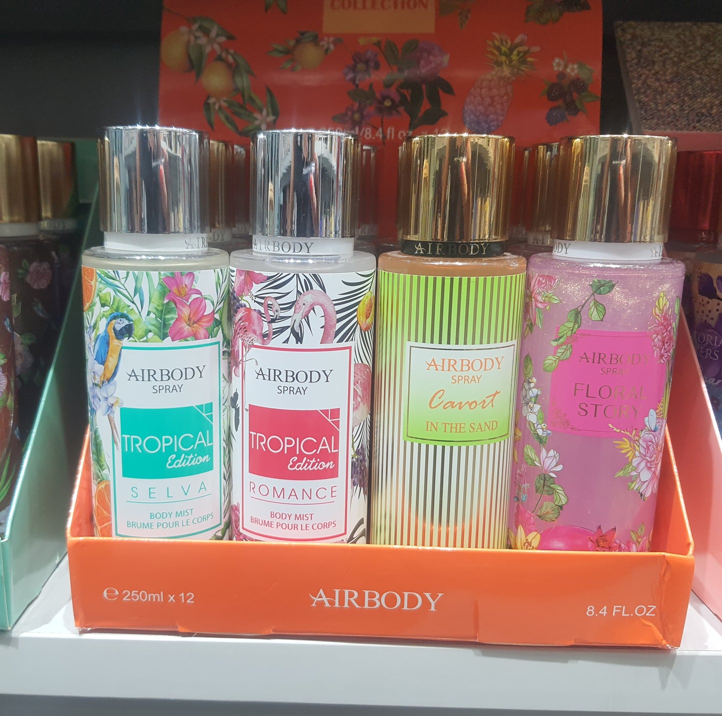 250ml Airbody Spray Body Mist Random Flavour Pack Of 12 Units
