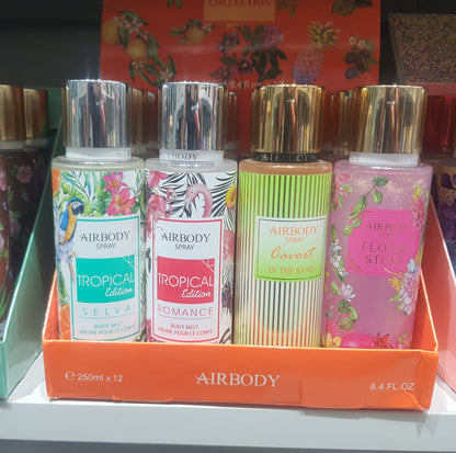 250ml Airbody Spray Body Mist Random Flavour Pack Of 12 Units