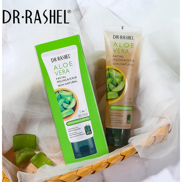 Dr.Rashel Aloe Vera Facial Peeling & Scrub Skin Natural 2 In 1 Oil-Free Exfoliating & Clarifying DRL-1531