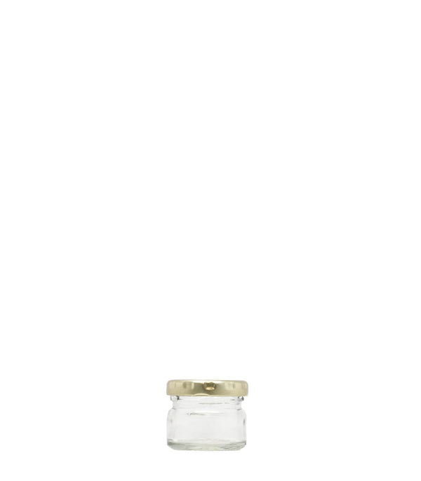 28ml 30ml Clear Glass Jar With Gold Lid Box Of 48