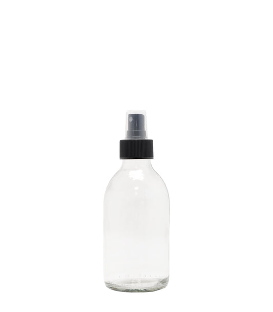 200ml Clear Generic Glass Bottle With Black Mist Spray Box Of 70 Units