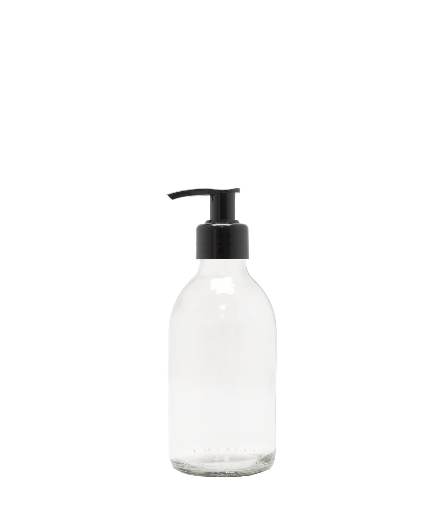 200ml Clear Generic Glass Bottle With Black Lotion Pump Box Of 70 Units