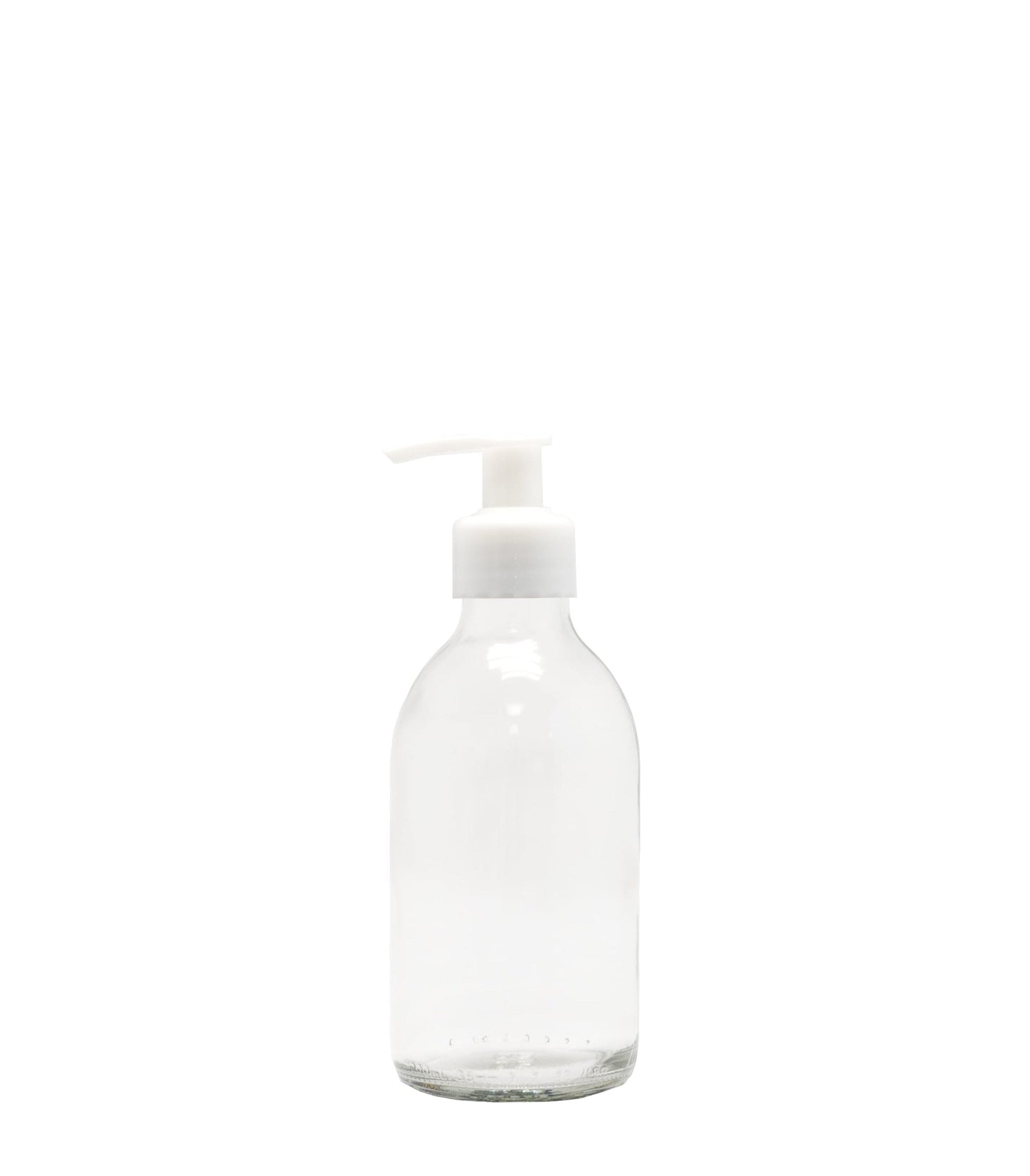 200ml Clear Generic Glass Bottle With White Lotion Pump Box Of 70 Units