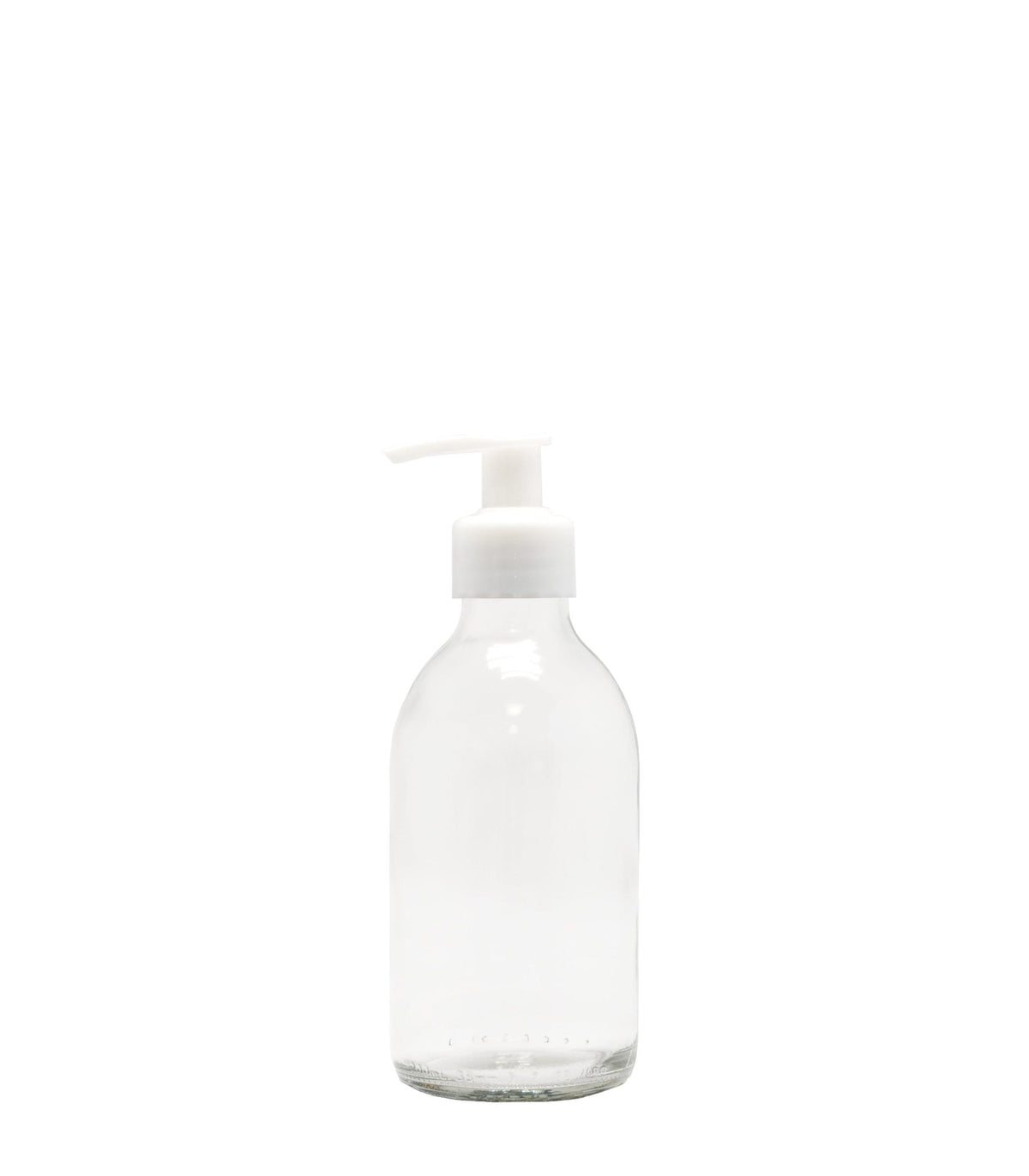 200ml Clear Generic Glass Bottle With White Lotion Pump Pack Of 25 Units