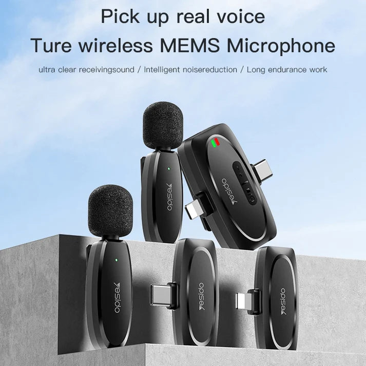 YESIDO KR13 Dual Wireless Lavalier Microphone with Type-C Receiver