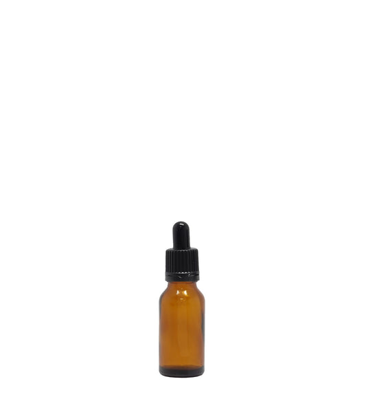 20ml Amber Glass Dropper Bottle With Black Pipette