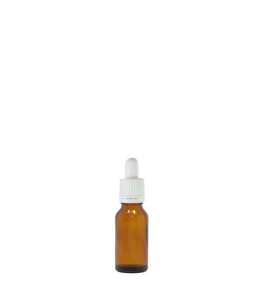 20ml Amber Glass Dropper Bottle With White Pipette