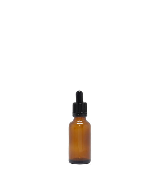 30ml Amber Glass Dropper Bottle With Black Pipette