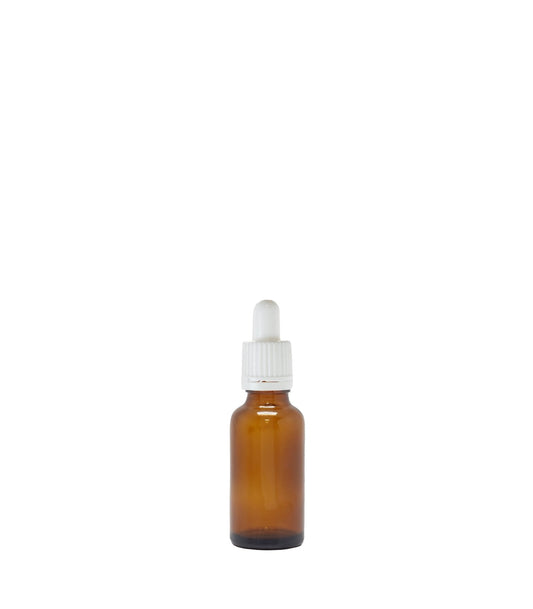 30ml Amber Glass Dropper Bottle With White Pipette Box Of 110 Units