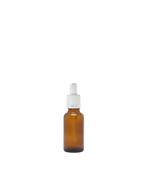30ml Amber Glass Dropper Bottle With White Pipette