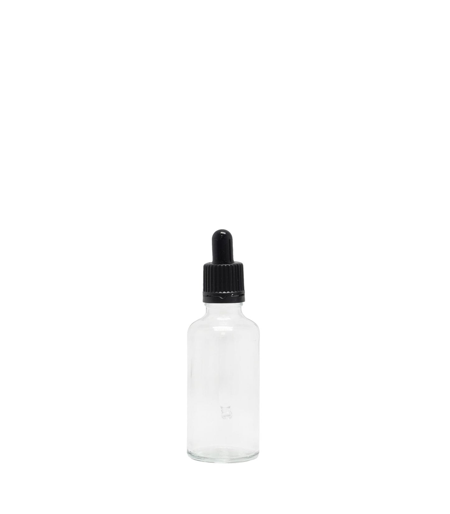 50ml Clear Glass Dropper Bottle Black Pipette
