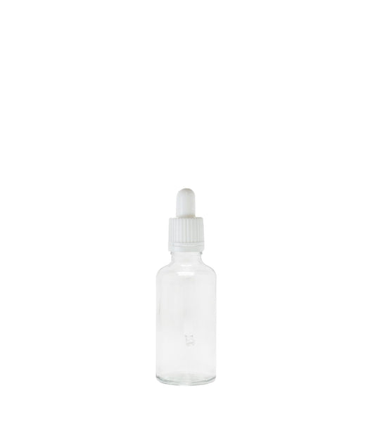 30ml Clear Glass Dropper Bottle With White Pipette