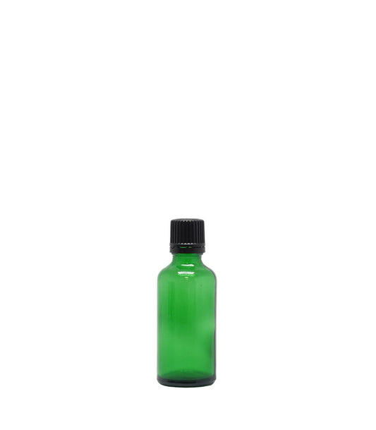50ml Green Glass Dropper Bottle With Black Slow Flow Cap Box Of 88 Units
