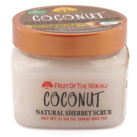 600g Pack Of 12 Fruit Of The Wokali Coconut Natural Sherbet Scrub