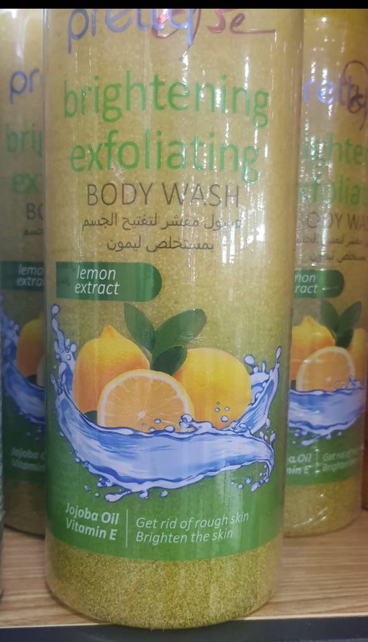 1Litre Pretty Be Brightening Exfoliating Body Wash Lemon Extracts