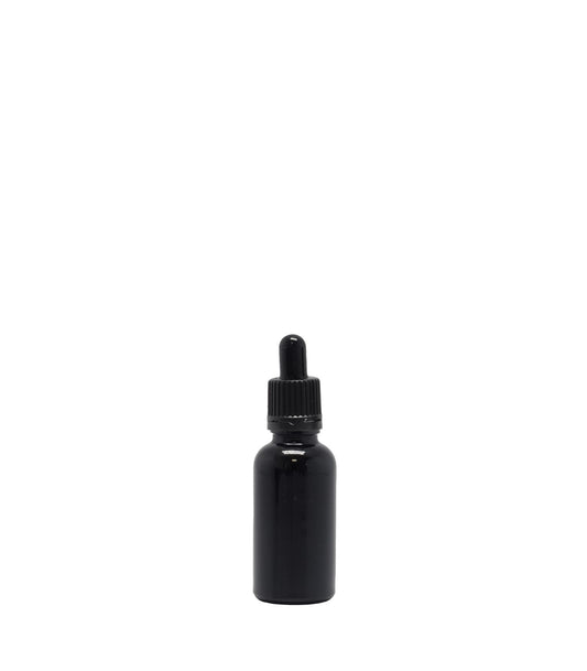 30ml Black Glass Dropper Bottle With Black Pipette Box Of 110