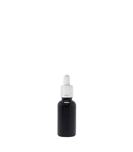 30ml Black Glass Dropper Bottle With White Pipette Box Of 110 Units