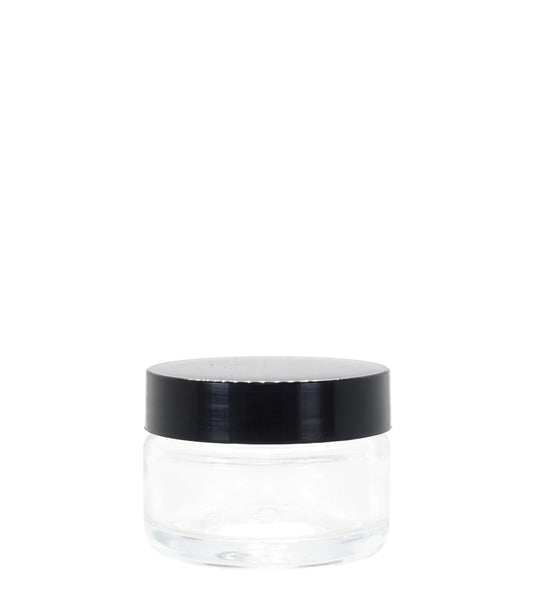 50g Clear Glass Jar With Black Lid Box Of 50 Units