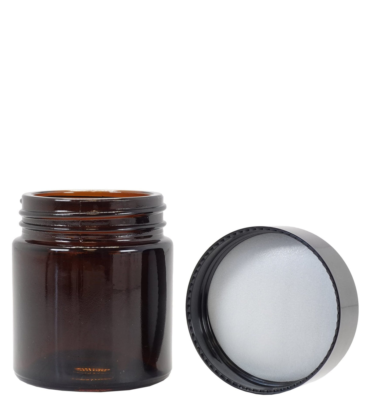 100g Amber Glass Jar With Black Lid And Shive Box Of 120 Units