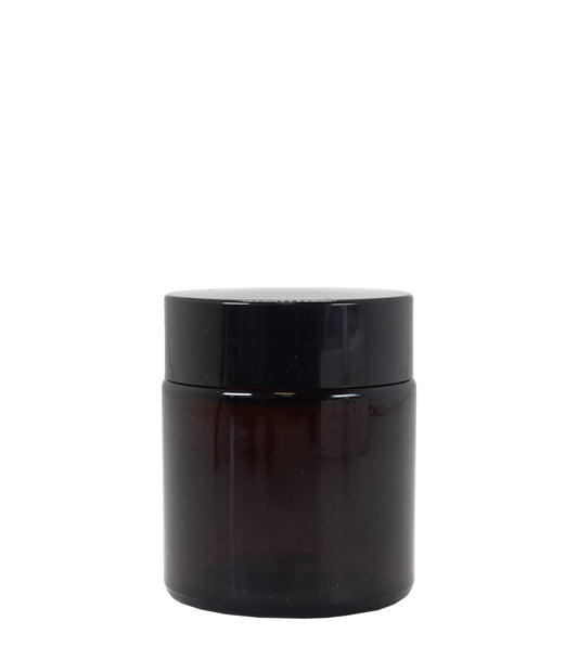 100g Amber Glass Jar With Black Lid And Shive Box Of 120 Units
